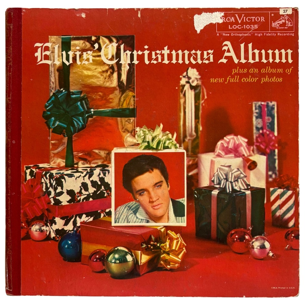 Elvis Presley Elvis Christmas Album Vinyl LP 1957 Rockaway Pressing RCA LOC-1035
